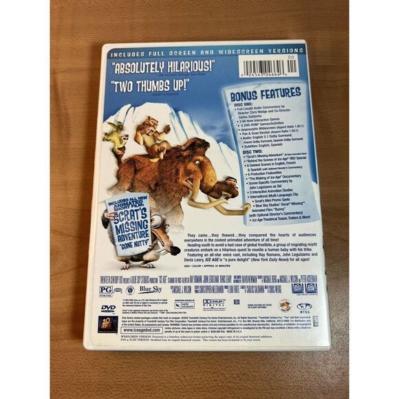 Ice Age (DVD, 2002, 2-Disc Set, Includes Full Frame and Widescreen Versions) - Picture 2 of 8